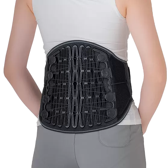 Pulley system Lumbar Support w/ flexible back panel